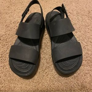 Croc platform sandals